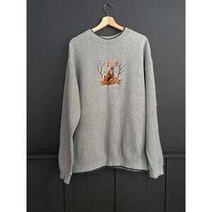 Vintage M&C Sport Embroidered Buck Deer Stag Gray Crewneck Sweatshirt Size XL